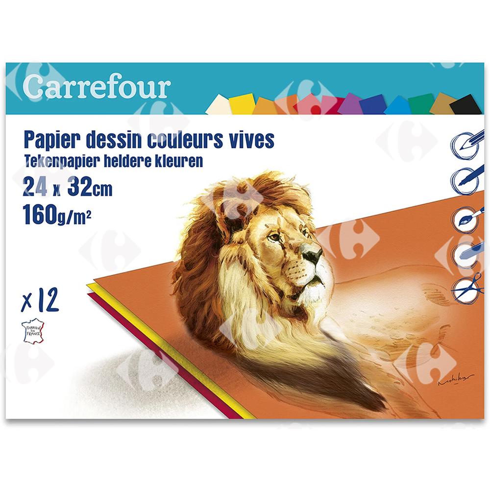 Papier à Dessin Vives Carrefour 160g 24x32cm 12 unités