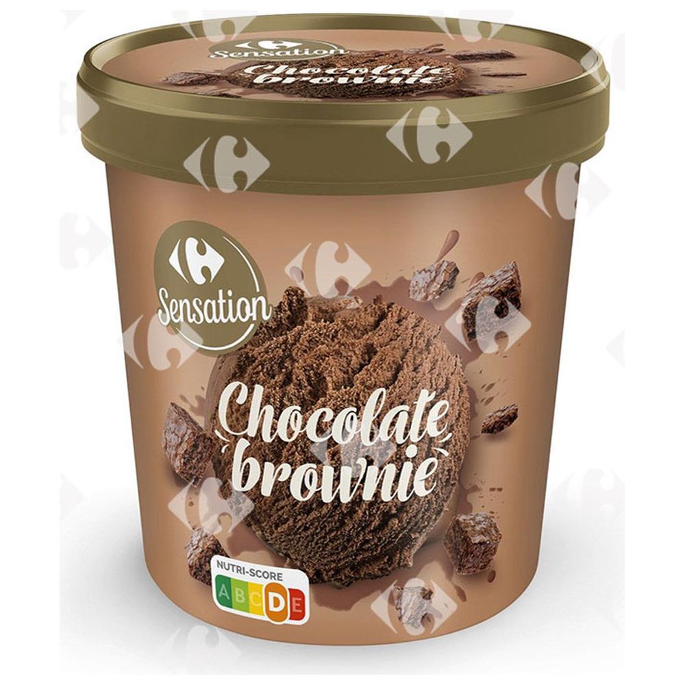 [656628] Crème Glacée Chocolat Brownie en Pot Carrefour 500ml