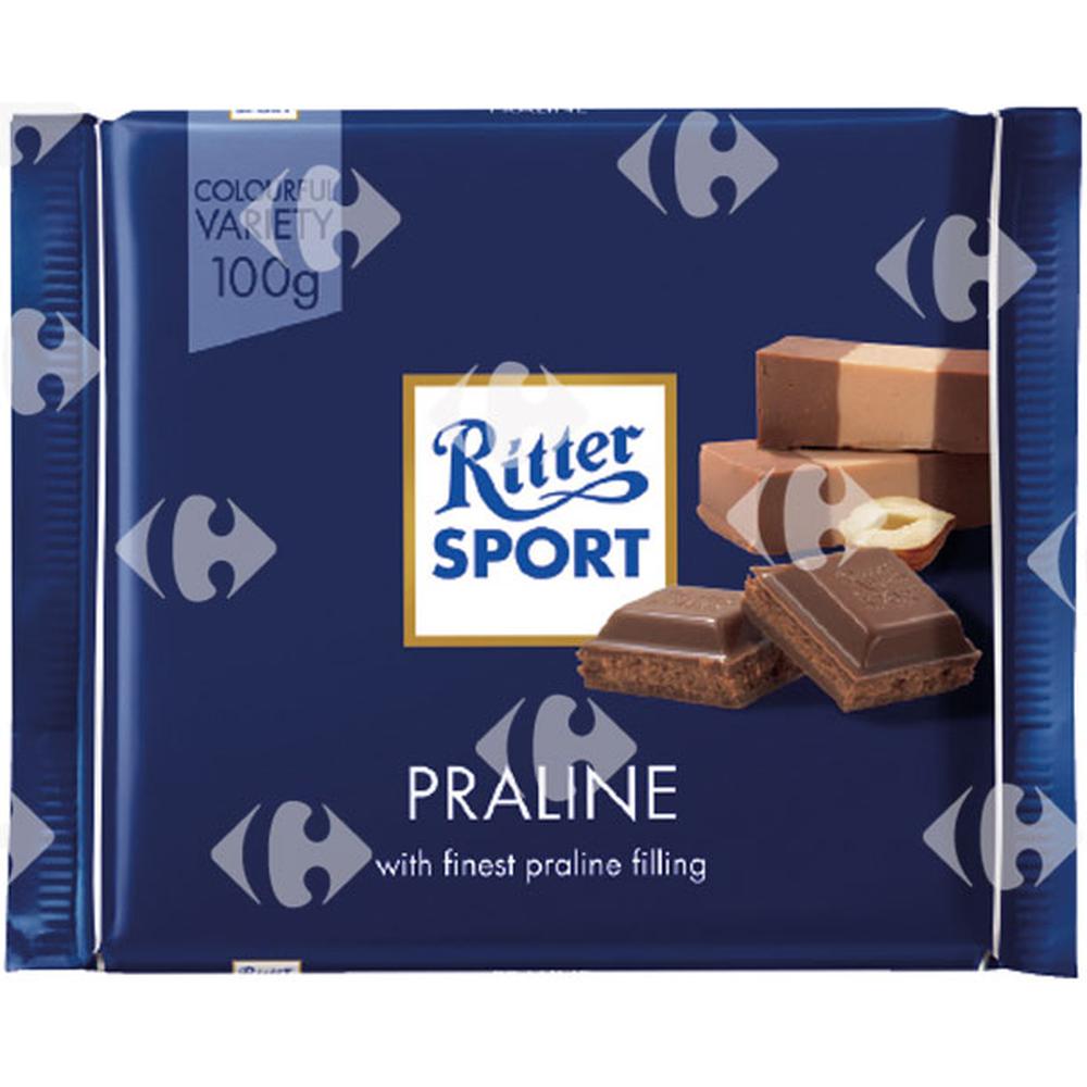 [5387] Tablette de Chocolat Praliné Ritter Sport 100g.