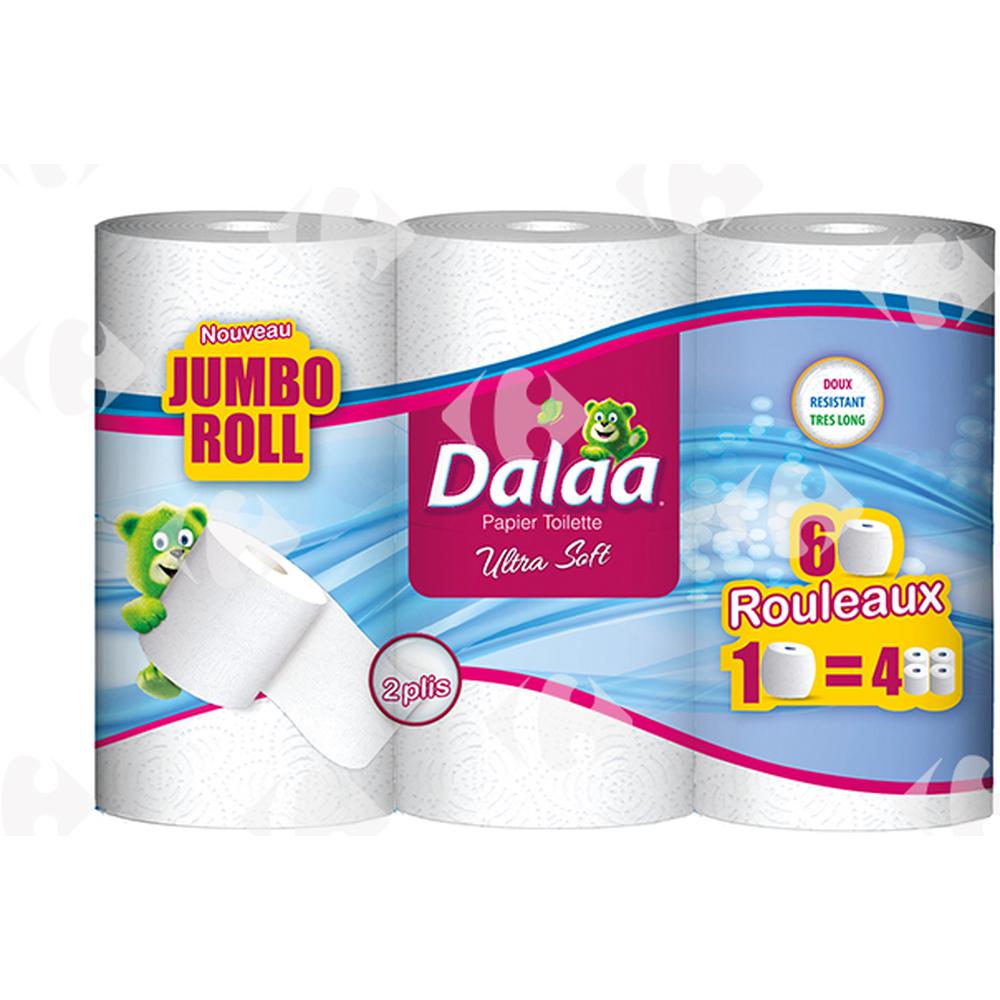 [527841] Papier Hygiénique 2 Plis Jumbo Dalaa 6 rouleaux.
