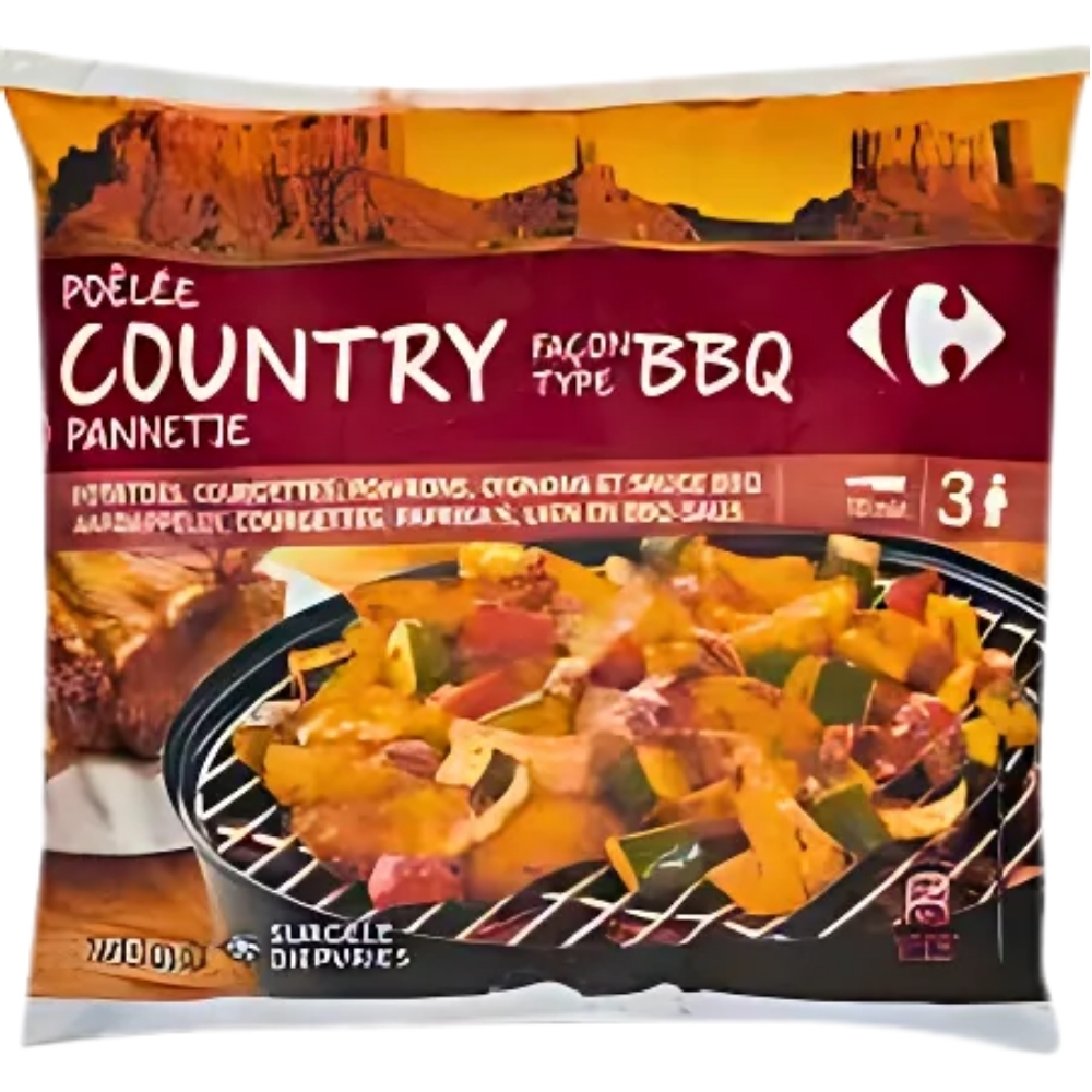 [709895] Poêlée de Légumes Country à La Sauce Barbecue Carrefour Sensation 750g.