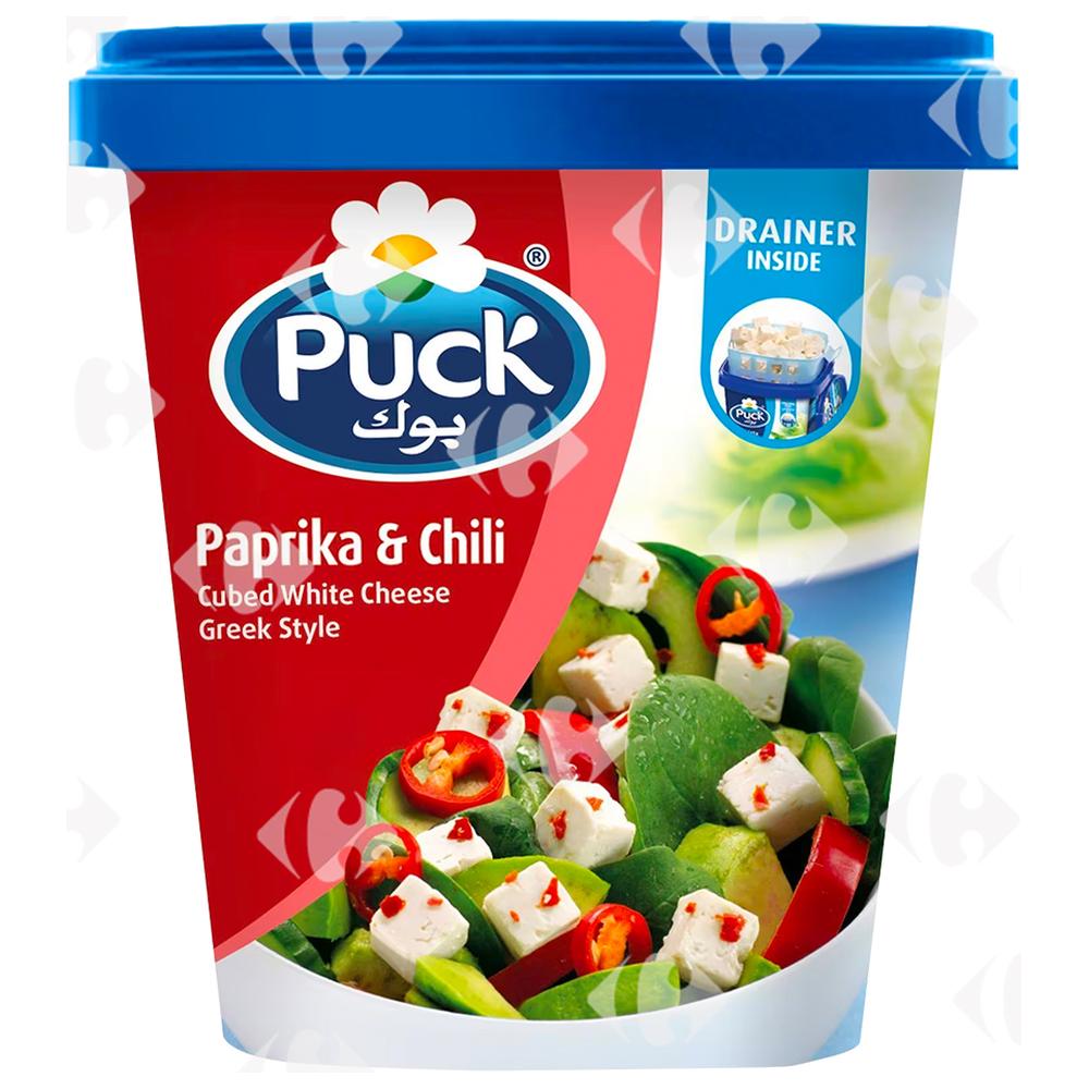 [702610] Fromage Feta Cubes au Paprika Chili Puck 430g