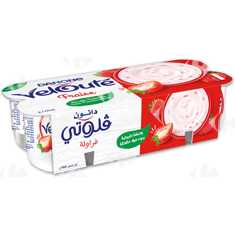 [221518] Pack Yaourt Brassé Fraise Velouté Danone 8x110g.
