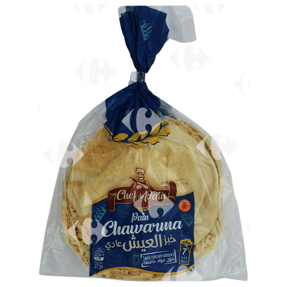Pain Chawarma Nature Chef du Pain 7 pièces 273g.