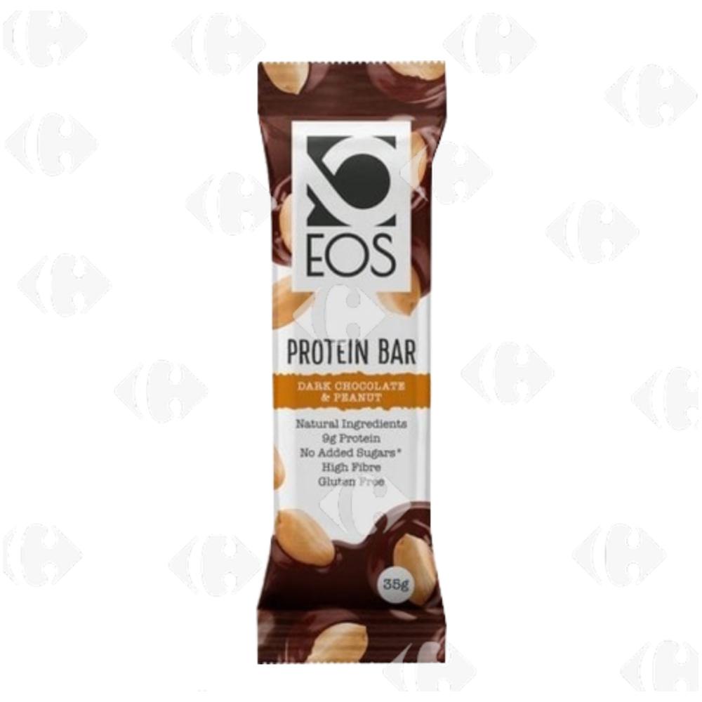 [669273] Barre Protéinée Chocolat Noir Cacahuètes Eos 35g.