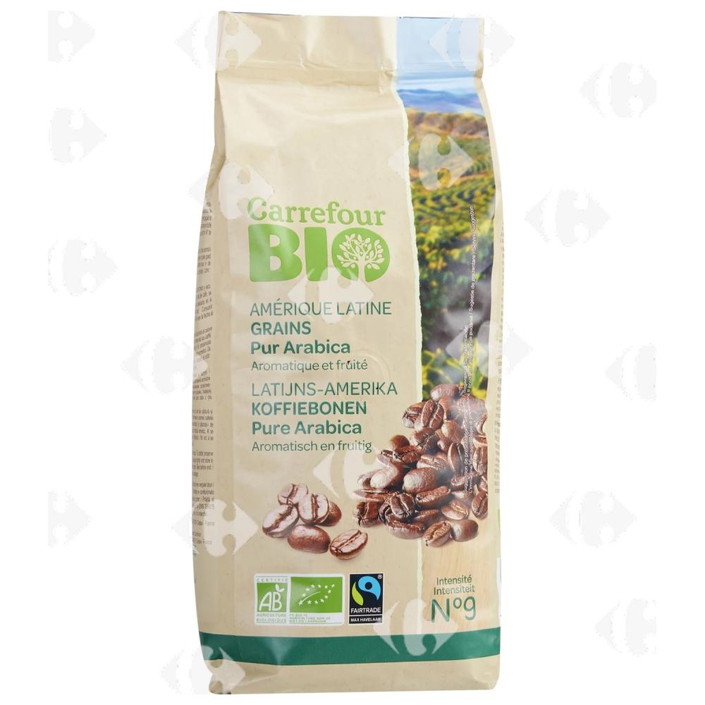 [666825] Café en Grains Bio Pur Arabica Amérique Latine Carrefour Bio 500g