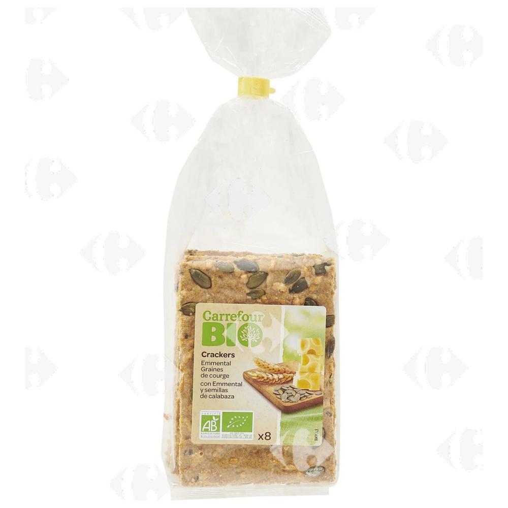 [666780] Crackers Bio Emmental Graines de Courge Carrefour Bio 8x200g