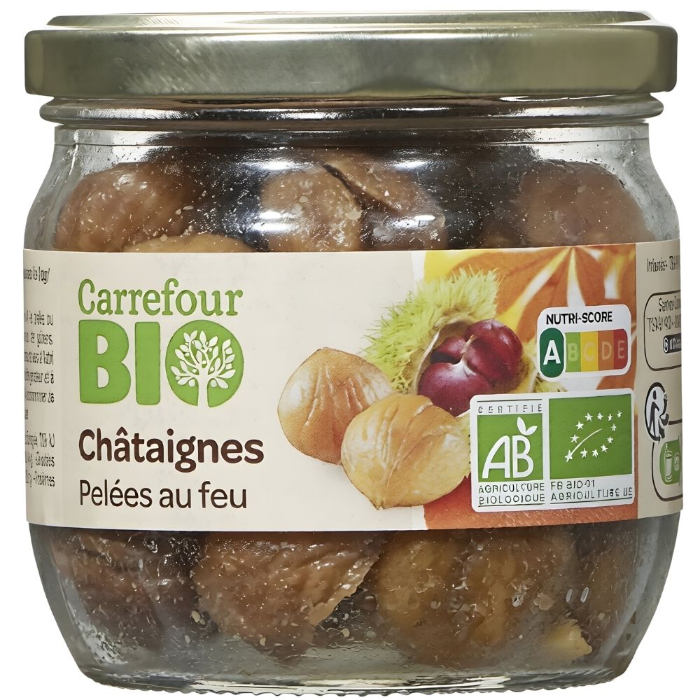 [666929] Châtaignes Bio Pelées au Feu Carrefour Bio 210g