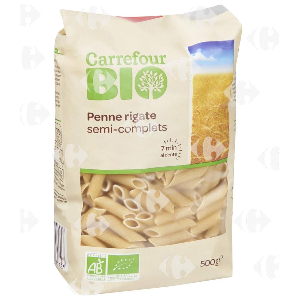 [657856] Pâtes Penne Bio Rigate Semi-complets Carrefour Bio 500g