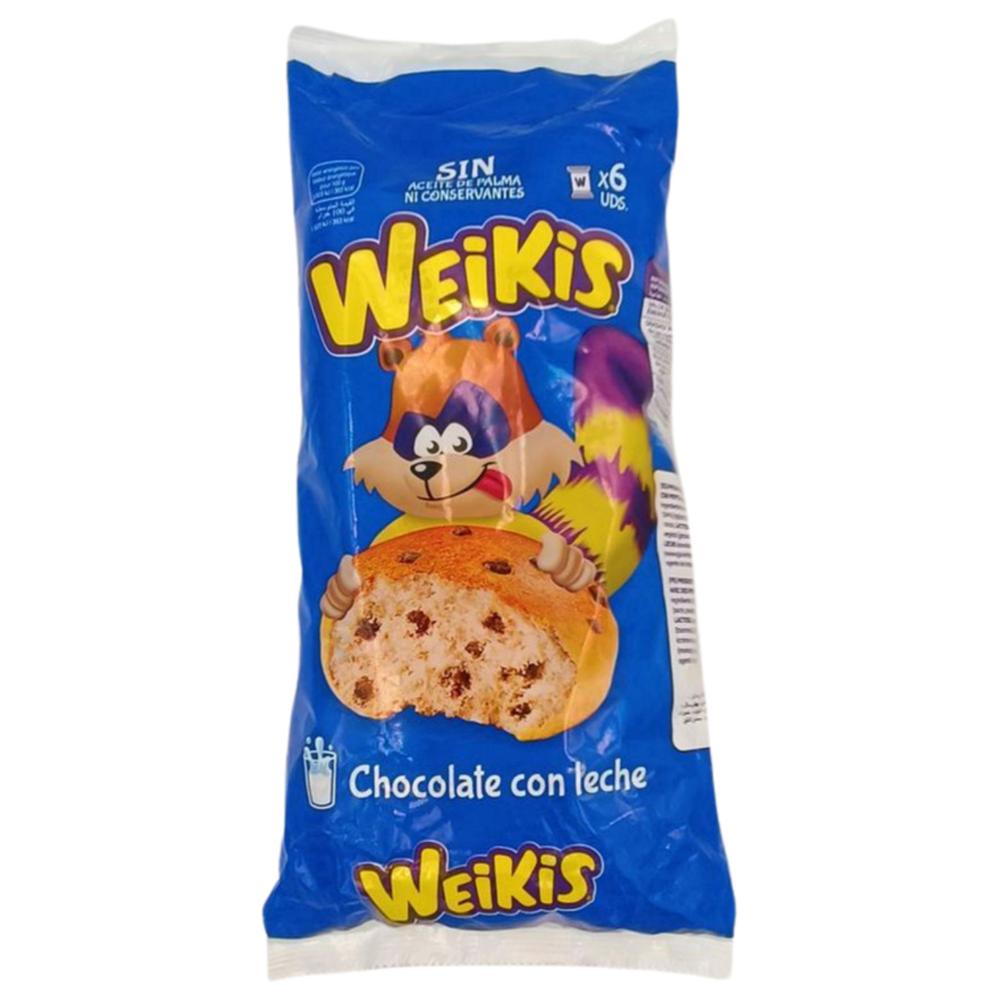 [637554] Brioches aux Pépites de Chocolat Sans Huile de Palme Weikis 320g 6 unités.