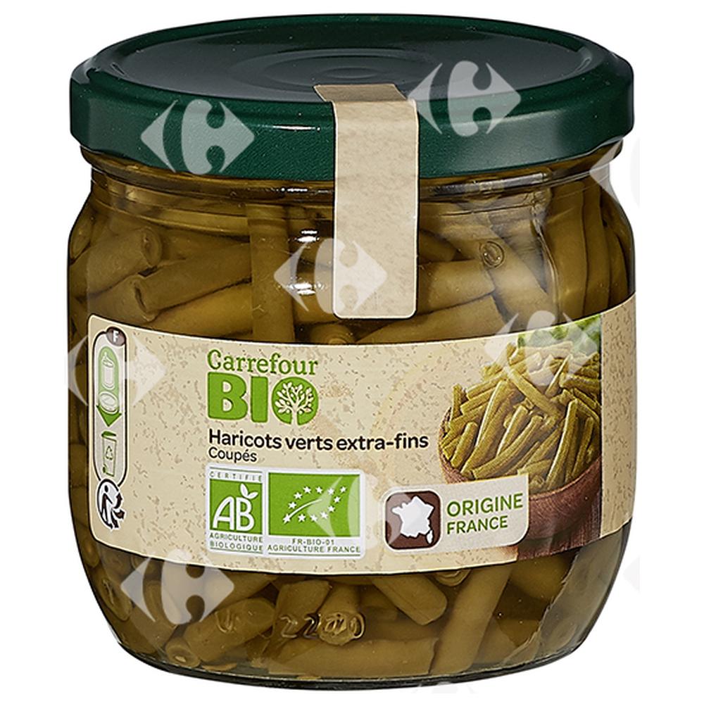 [637678] Haricots Verts Extra-Fins Coupés Carrefour Bio 330g