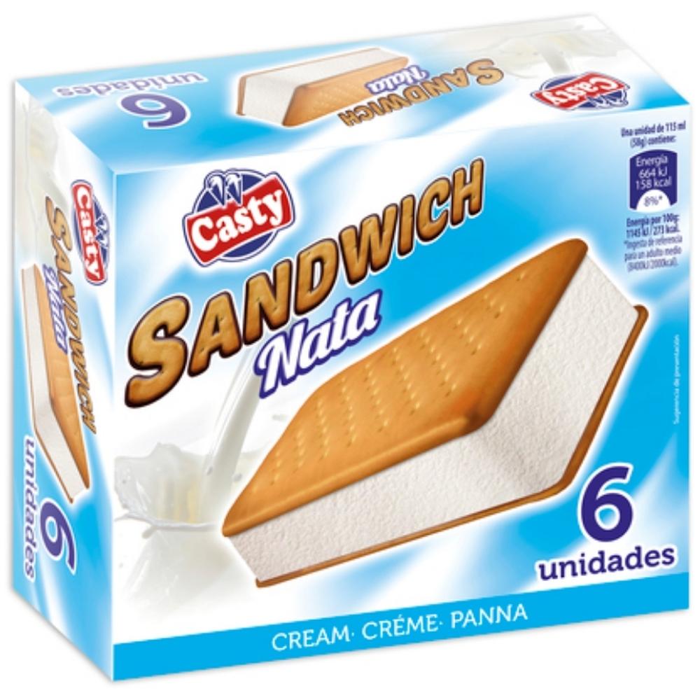 [714568] Pack Glace Sandwich Crème Casty 6 unités 115ml