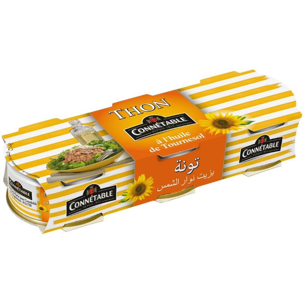 [620632] Miettes de Thon à l'Huile de Tournesol Connétable 3x80g.