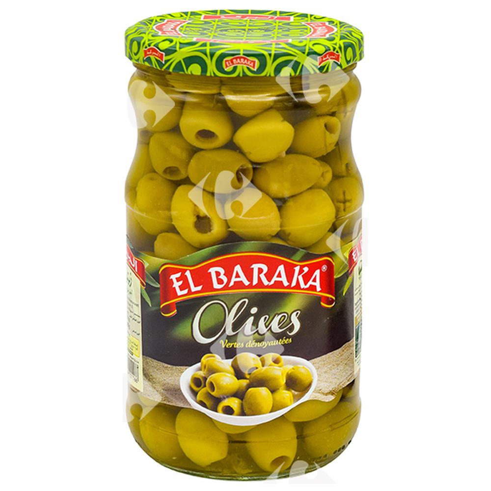 Bocal d'Olives Vertes Dénoyautées El Baraka 72cl.
