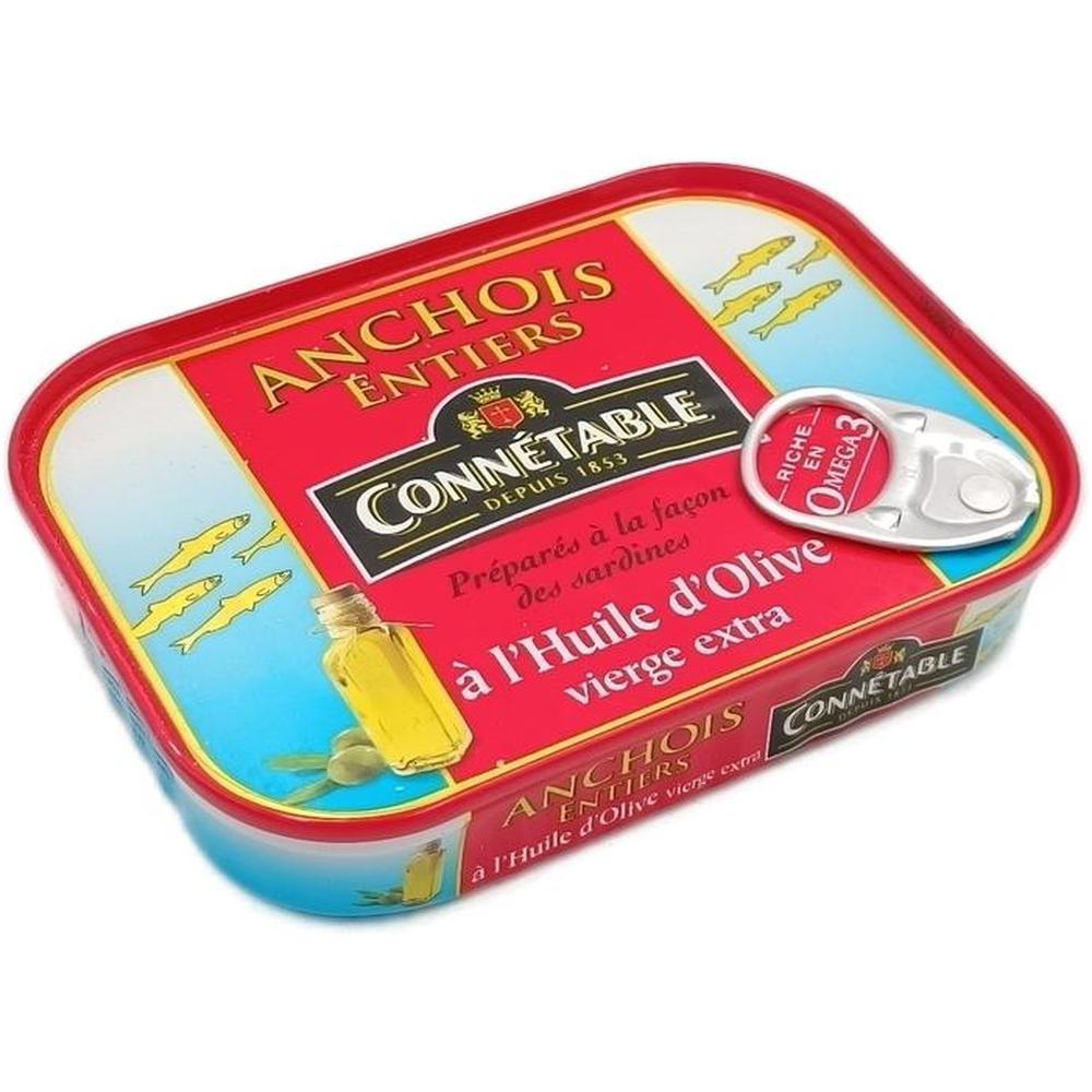 [573727] Anchois Entiers Huile Extra Vierge Connétable 100g.