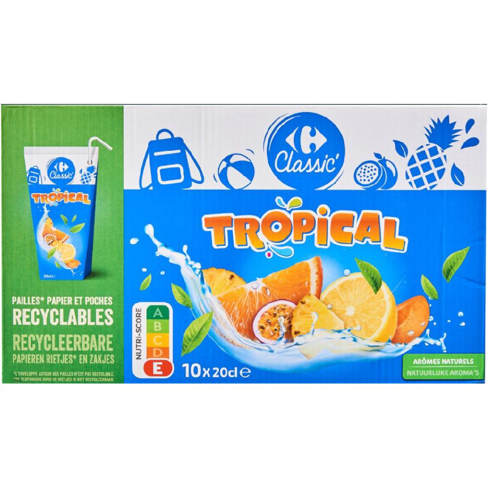 [712717] Boisson Tropical en Poche Carrefour Classic 10x20cl