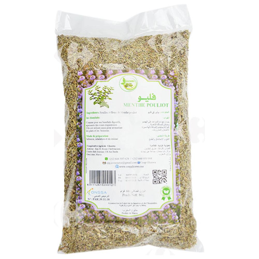 [576595] Plantes Séchées Menthe Pouliot Ghzaoua 80g