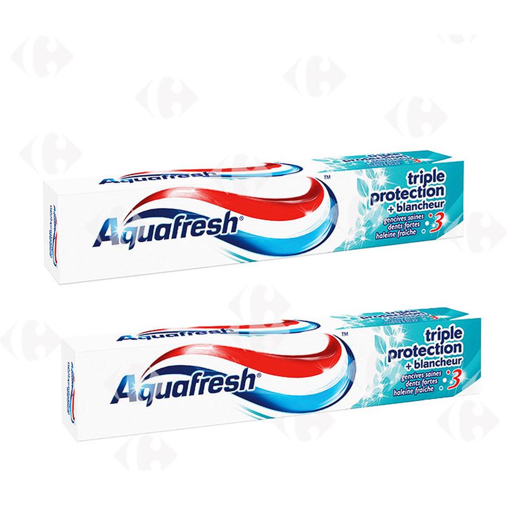 [634353] Pack De 2 Tubes Dentifrice Blancheur Aquafresh 75ml (2éme à -50%).