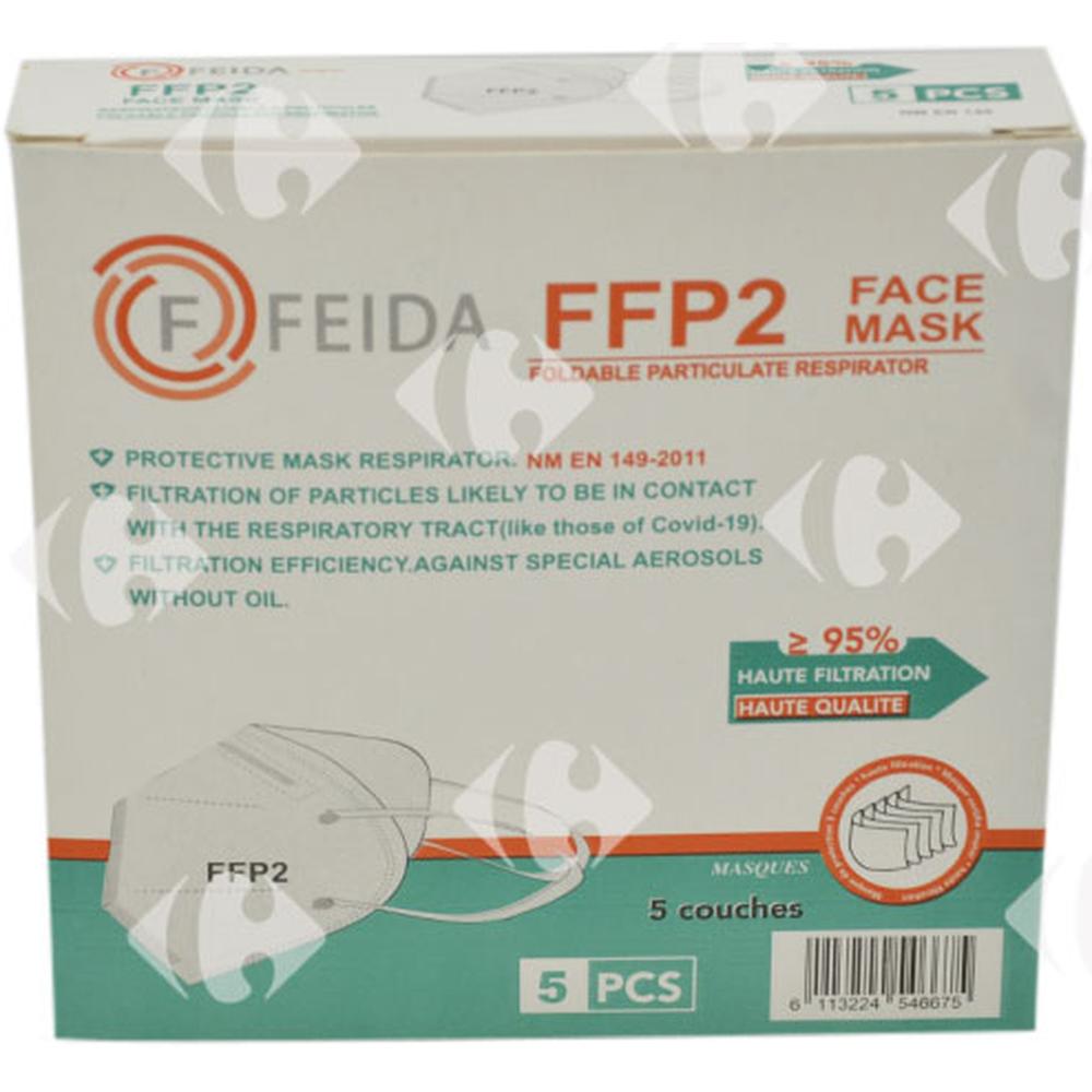 [668502] Masques de protection FFP2 5 unités.