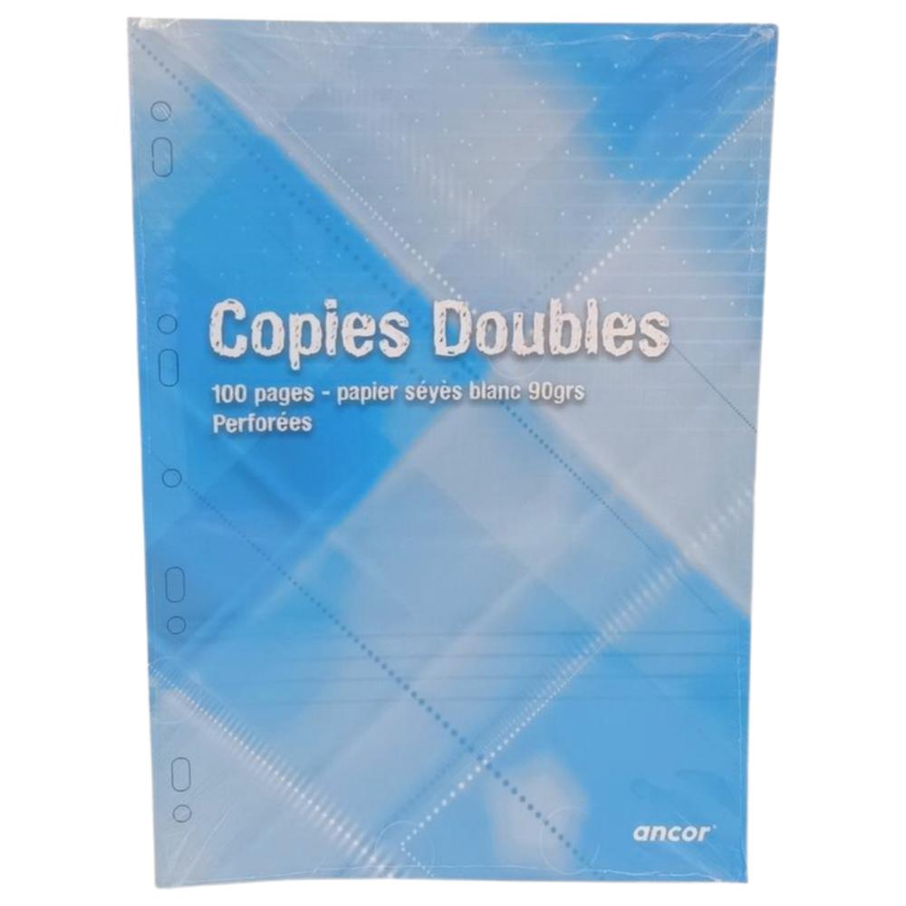 [585313] Copies Doubles Blanches Perforées 21x29,7cm 10x10mm Ancor 100 pages