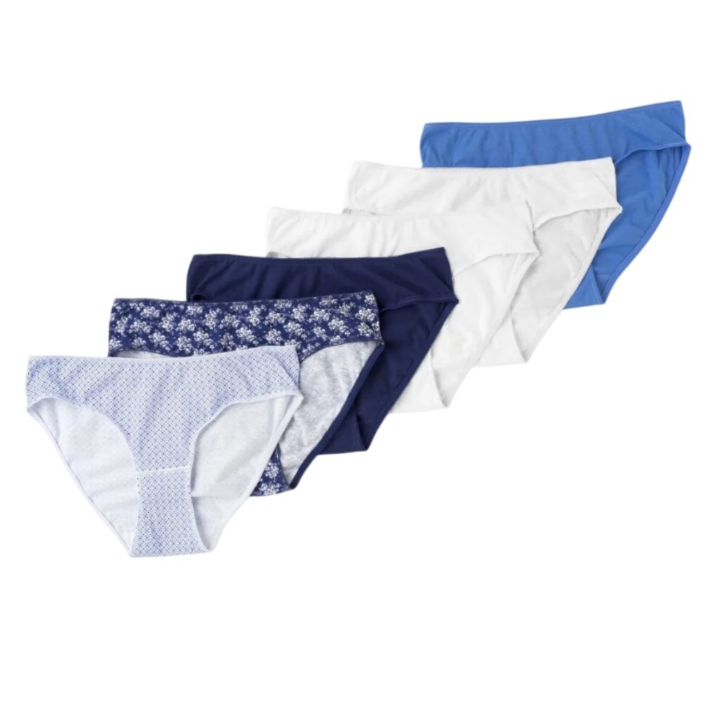 [679550] Lot 6 Slips Femme Fantaisie Bleu