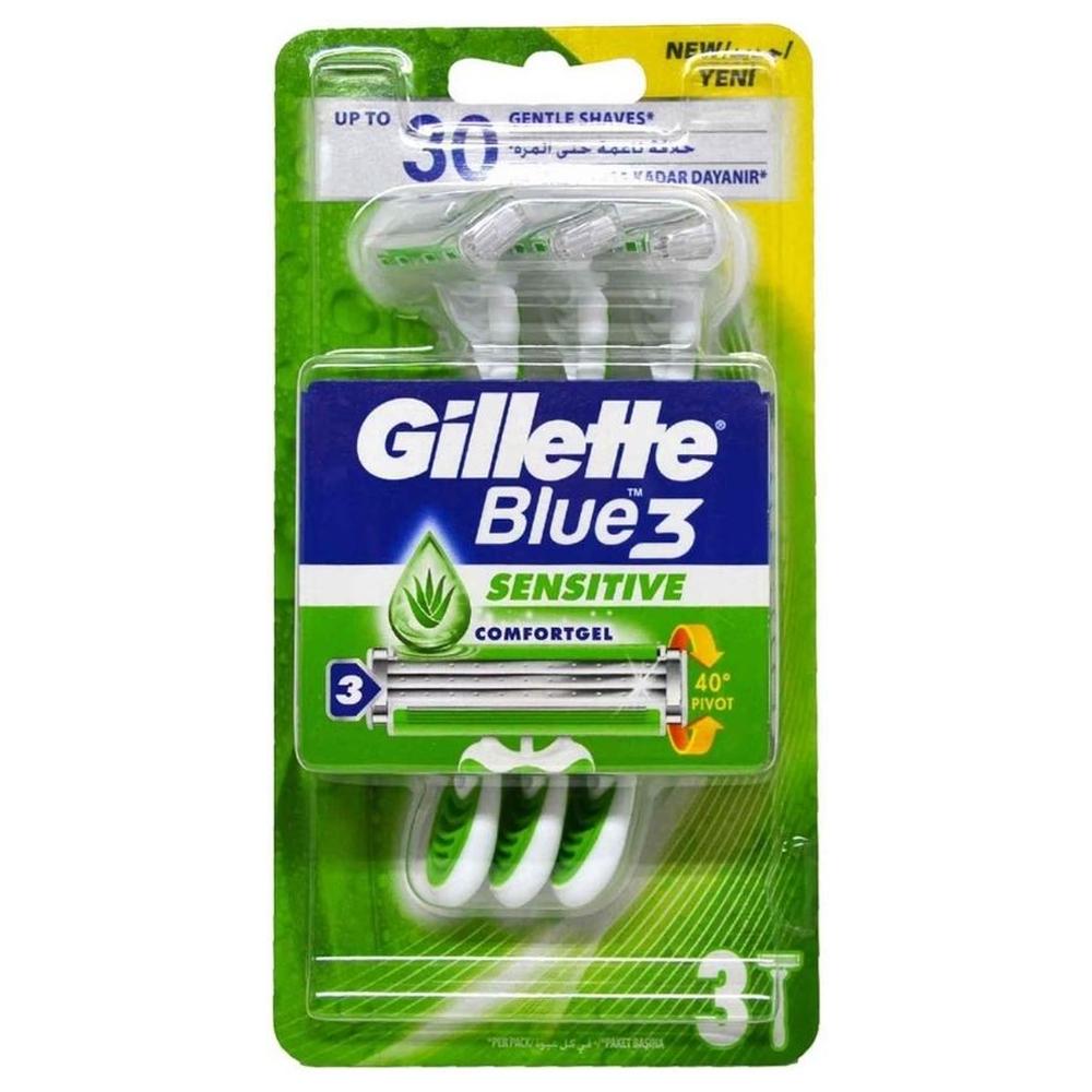 [707924] Rasoir Jetable Blue 3 Sensitive Gillette 3 unités