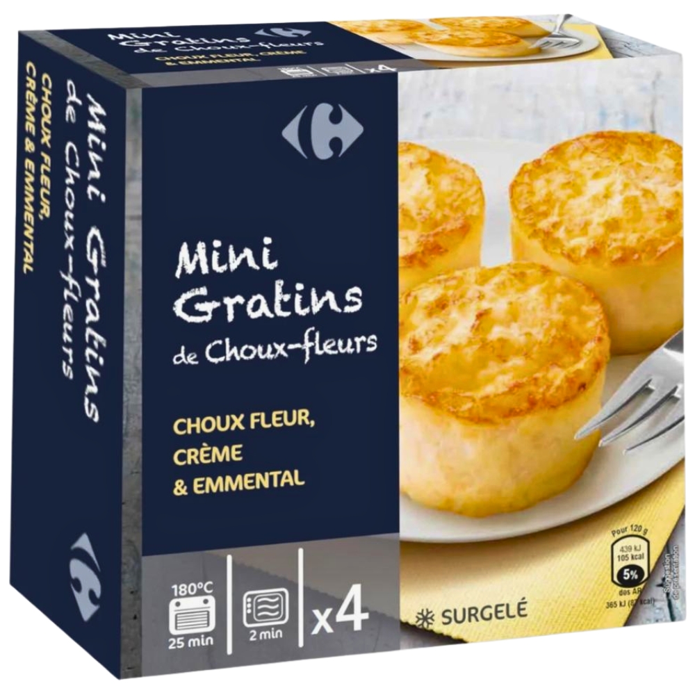[707073] Mini Gratins Choux-Fleurs Carrefour 120g 4 unités