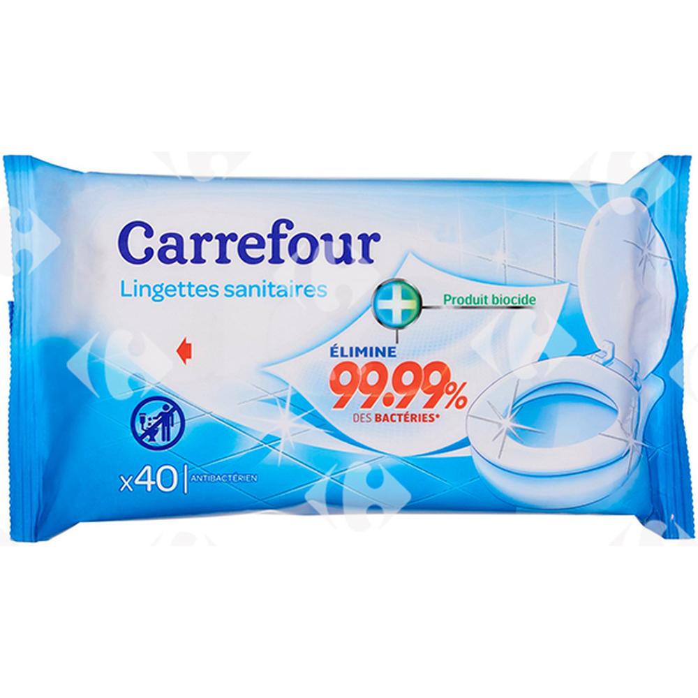 [396848] Lingettes Sanitaires Carrefour 40 feuilles