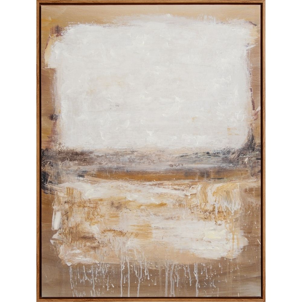[731272] Tableau Abstrait Blanc Beige Kasa 80x60cm