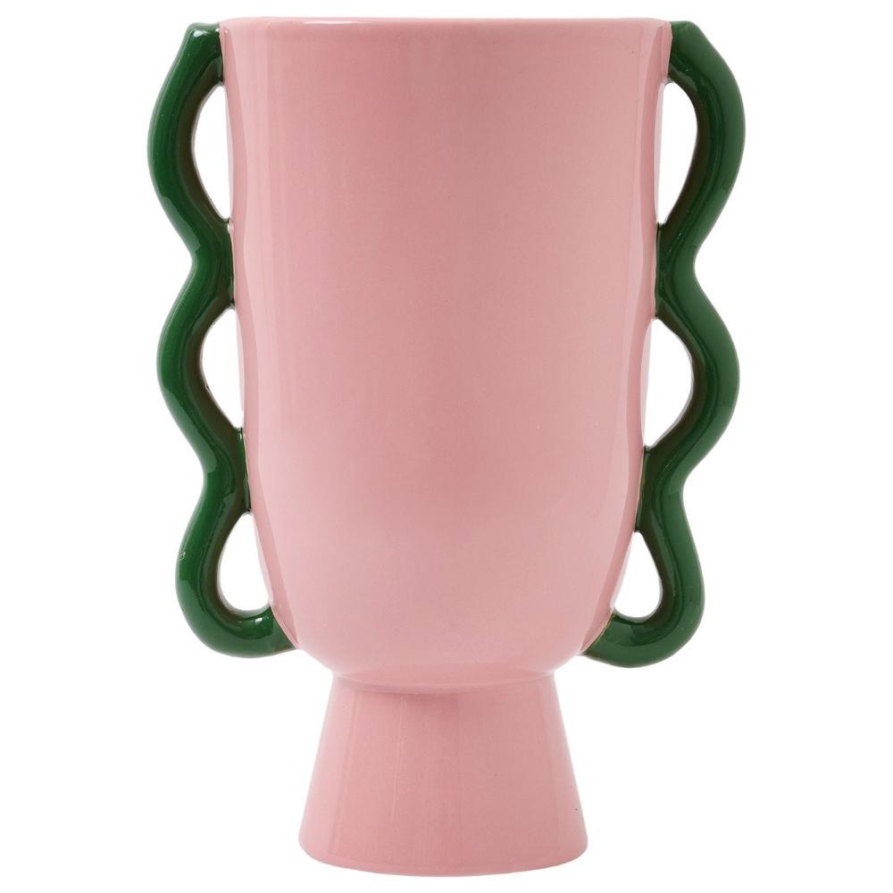 [722702] Vase Rose Récam avec Poignées Kasa 17 x 25 cm