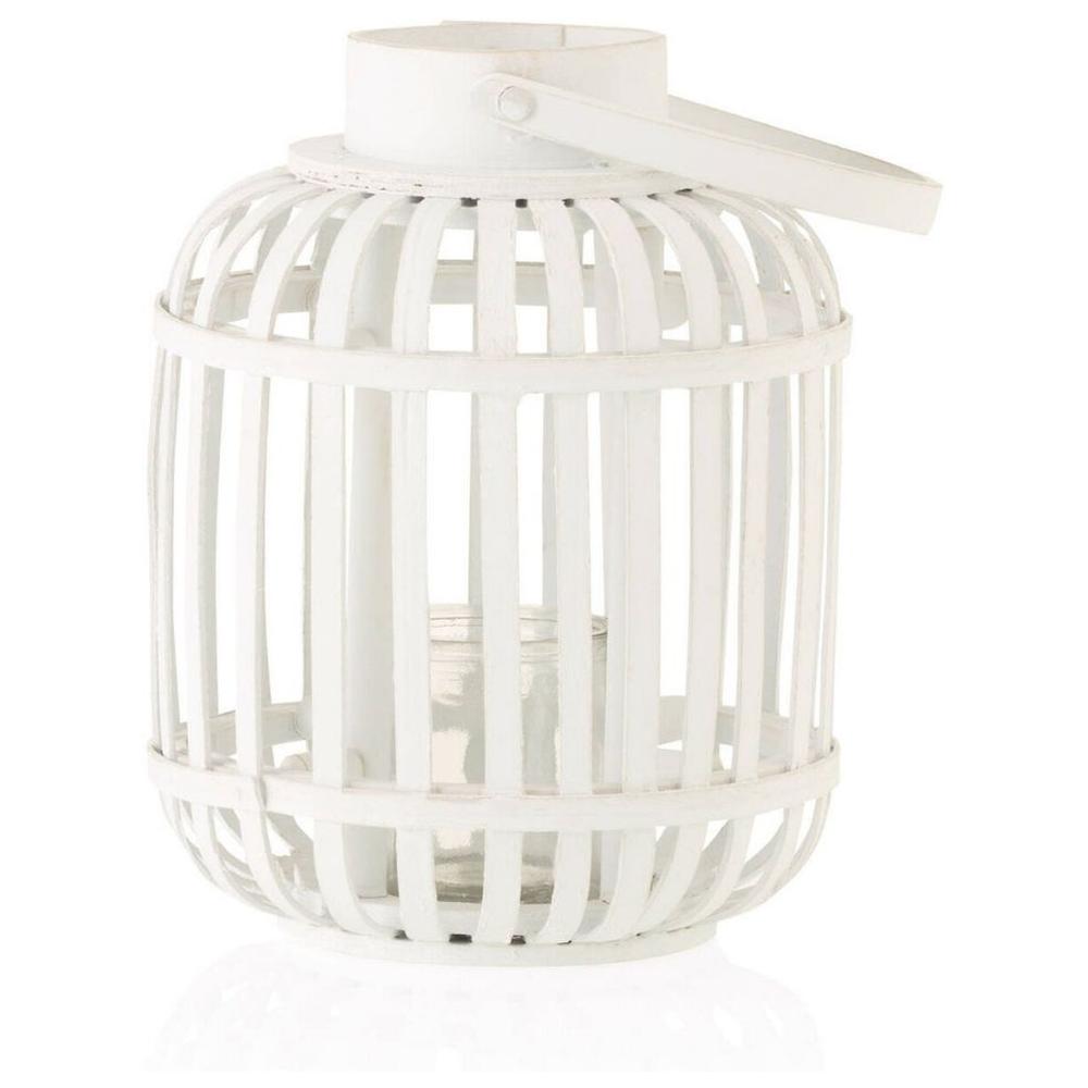 [716433] Lanterne en Bois Blanche Kasa 24cm 