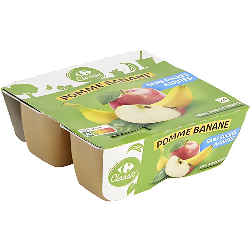 [704895] Compote Pomme et Banane Carrefour Classique 100g 4 unités
