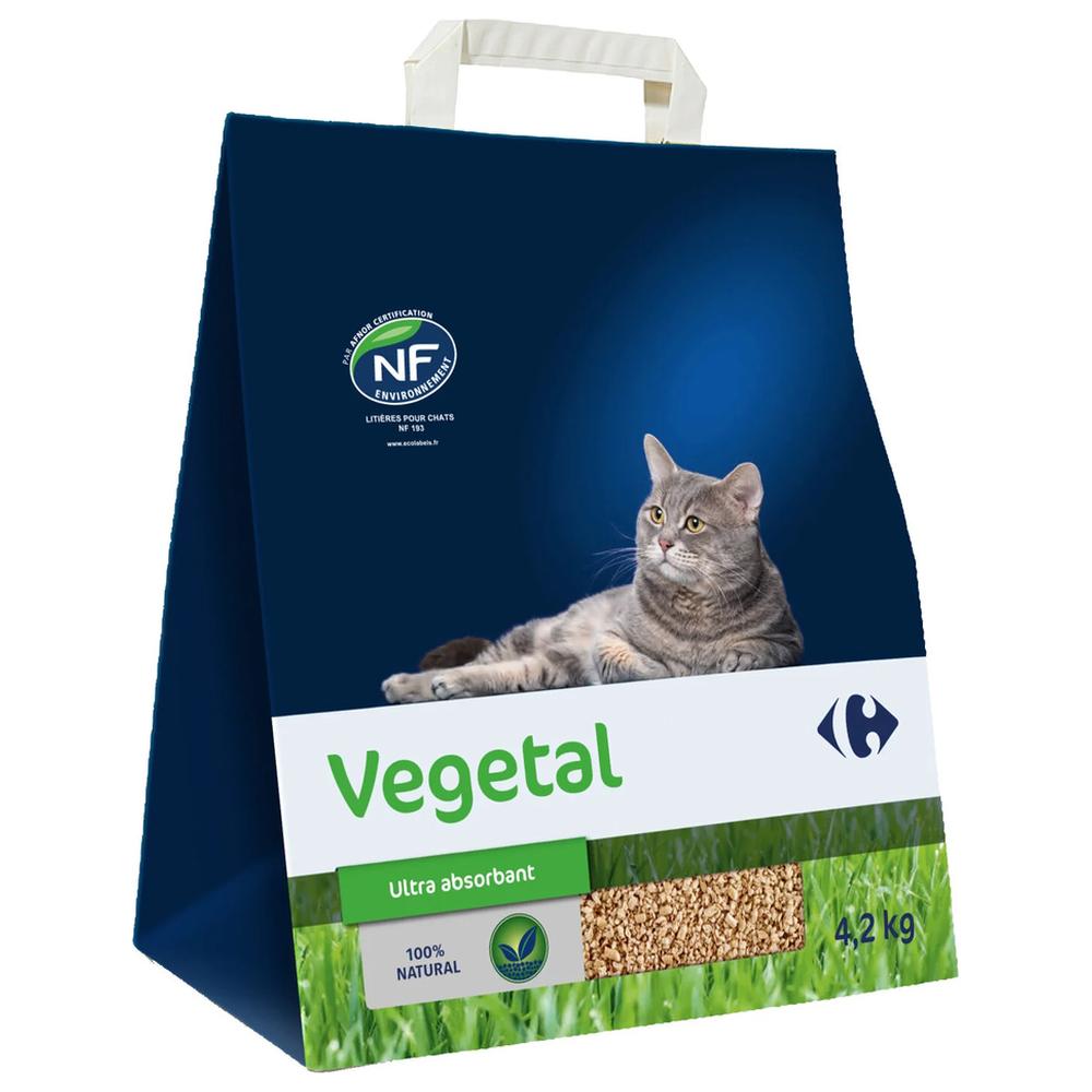 [608875] Litière Végétale pour Chat Carrefour 4,2Kg