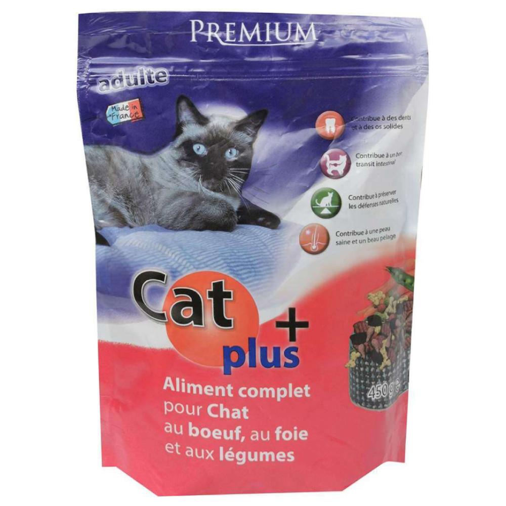 [519240] Croquettes au Bœuf Foie et Légumes pour Chats Adultes Catplus 450g