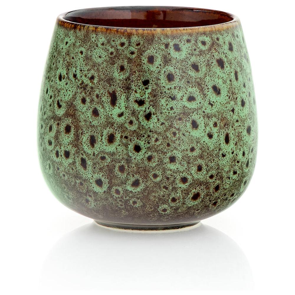 [711162] Coupe Bougie Céramique Verte Boho Bambou Kasa 230g