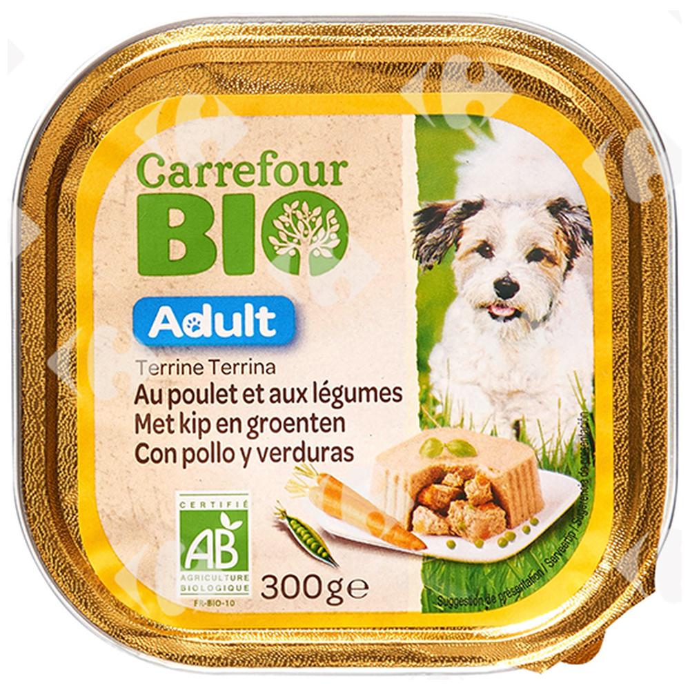 [189355] Terrines pour Chiens Volaille et Légumes Carrefour Bio 300g