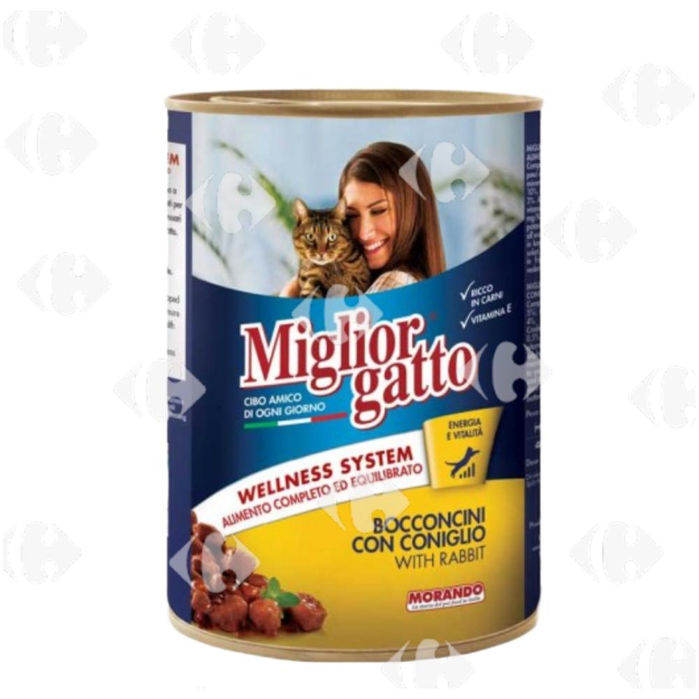 [640624] Bouchées de Lapin pour Chats Miglior Gatto 405g