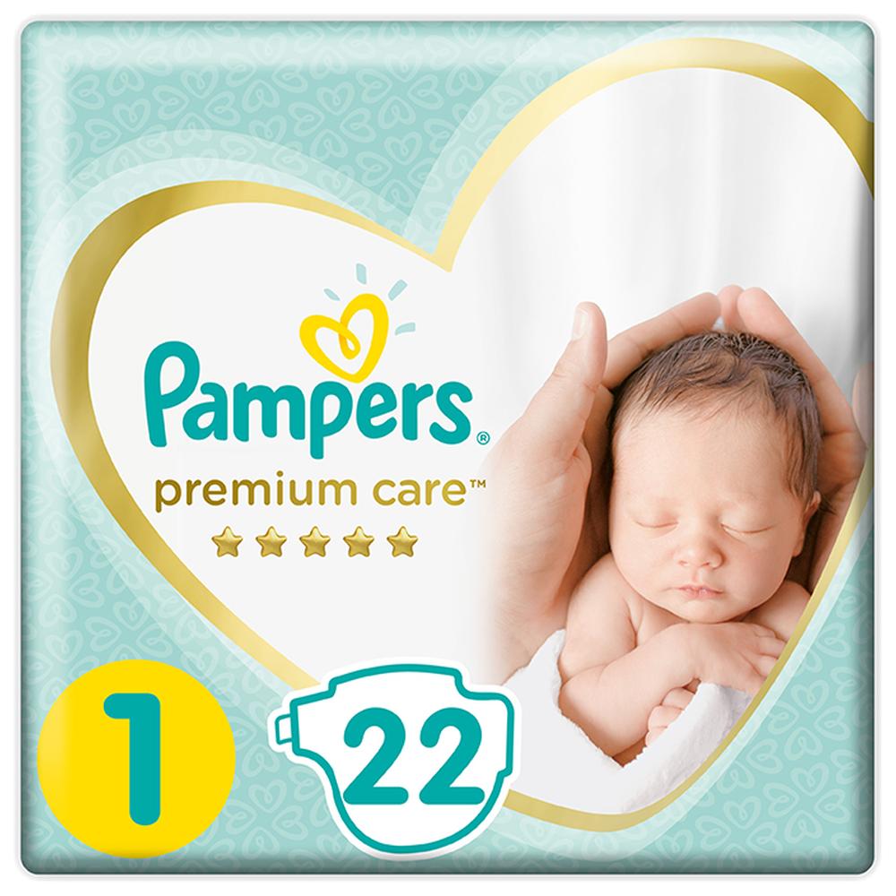 [644741] Couches Bébé Nouveau-né Premium Care Taille 1 (2-5Kg) Pampers 22 unités