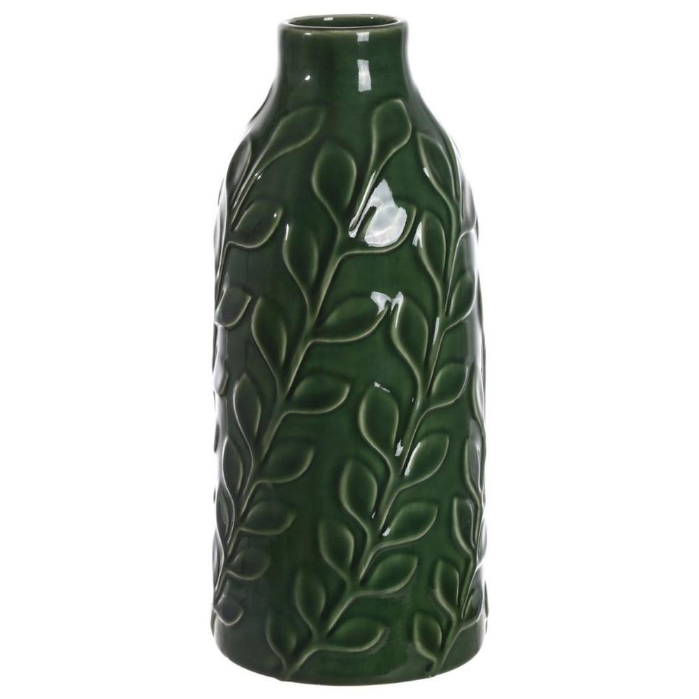 [716218] Vase en Porcelaine Feuilles Vertes Kasa 28 cm
