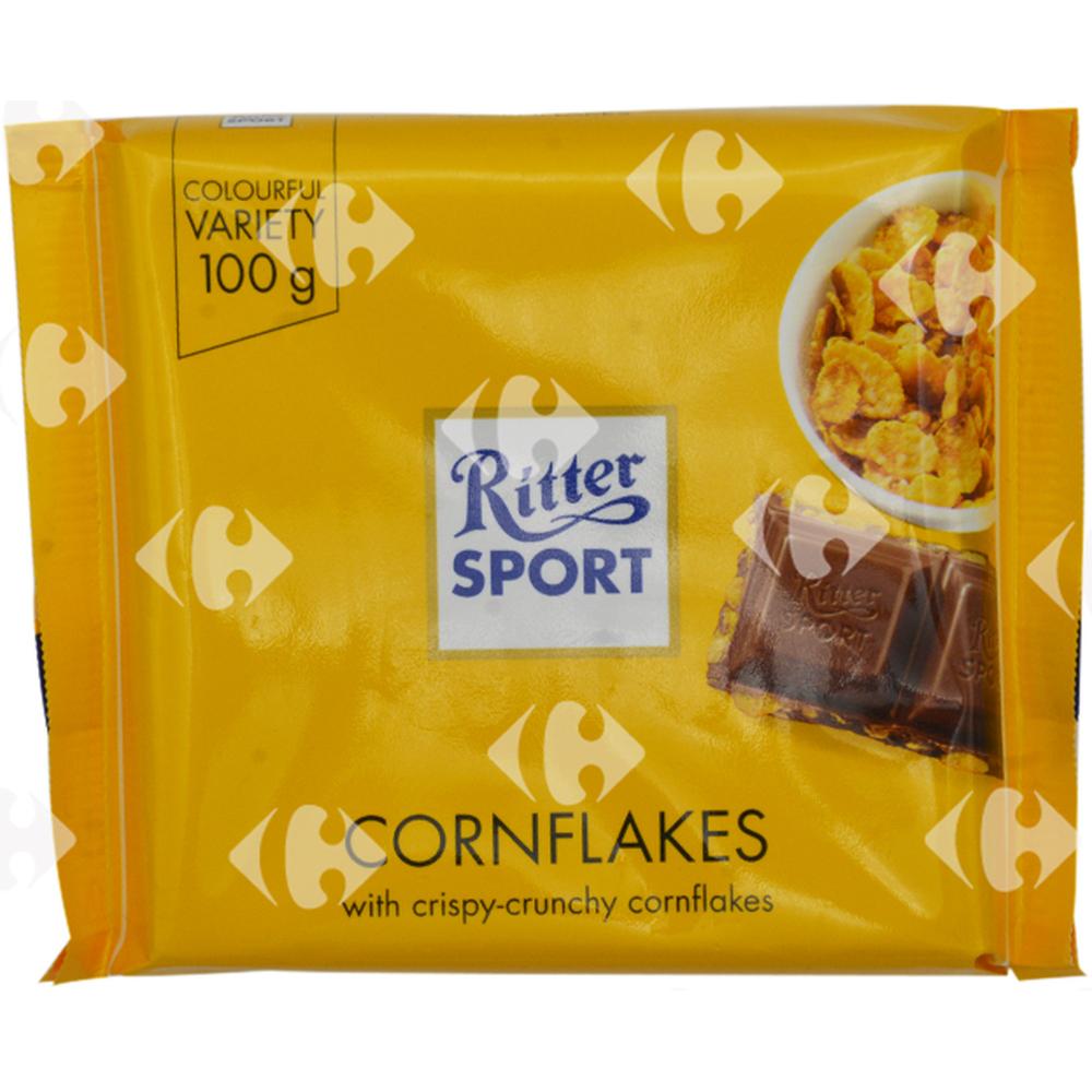 [5411] Tablette de Chocolat aux Corn Flakes Ritter Sport 100g
