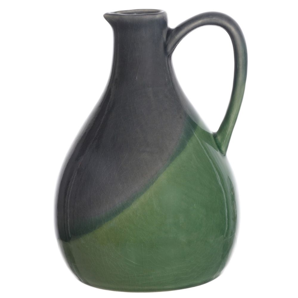 [730648] Vase Kasa en Céramique Vert et Bleu à Manche 20cm