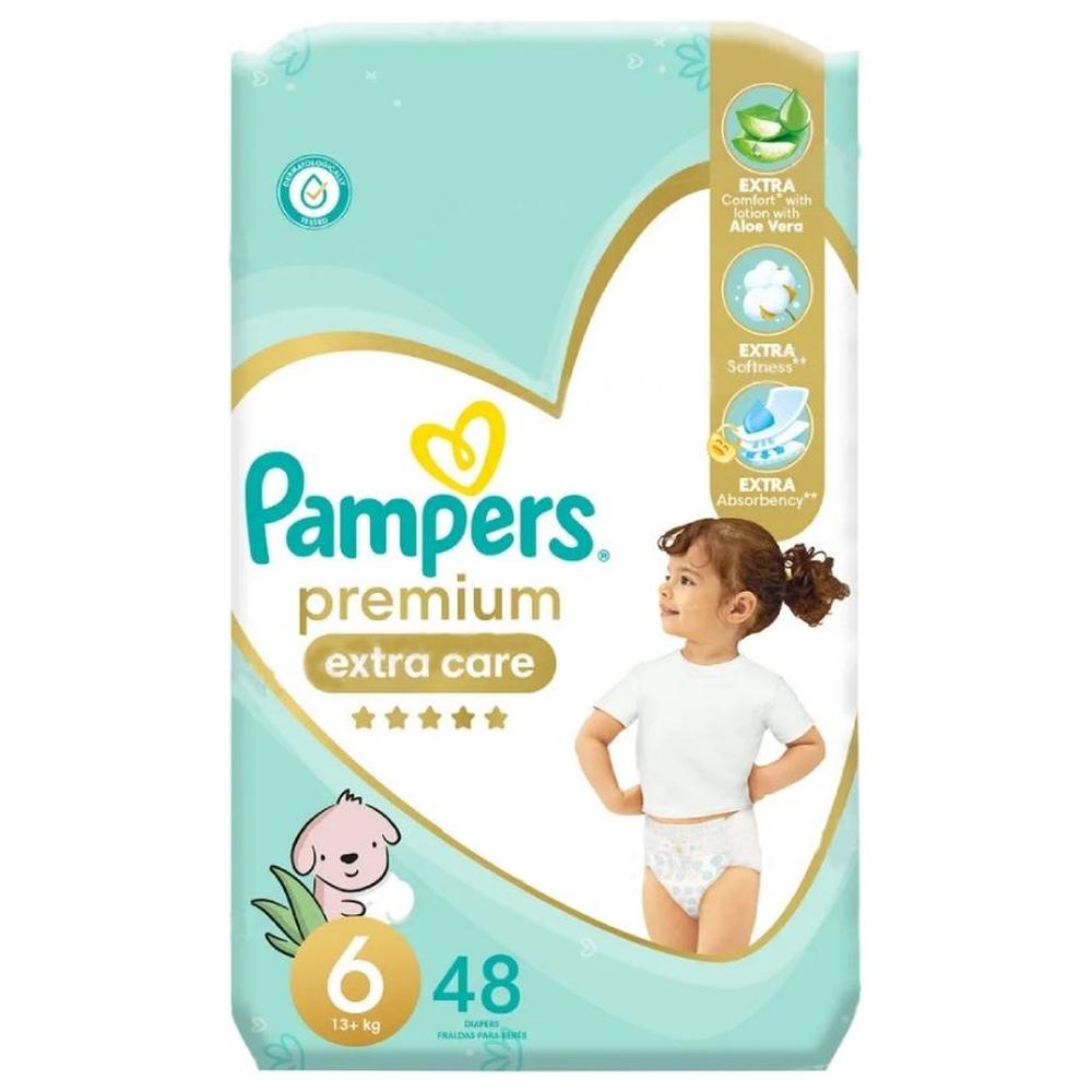 [710086] Couches Bébé Premium Care Taille 6 (16 Kg+) Pampers 48 unités