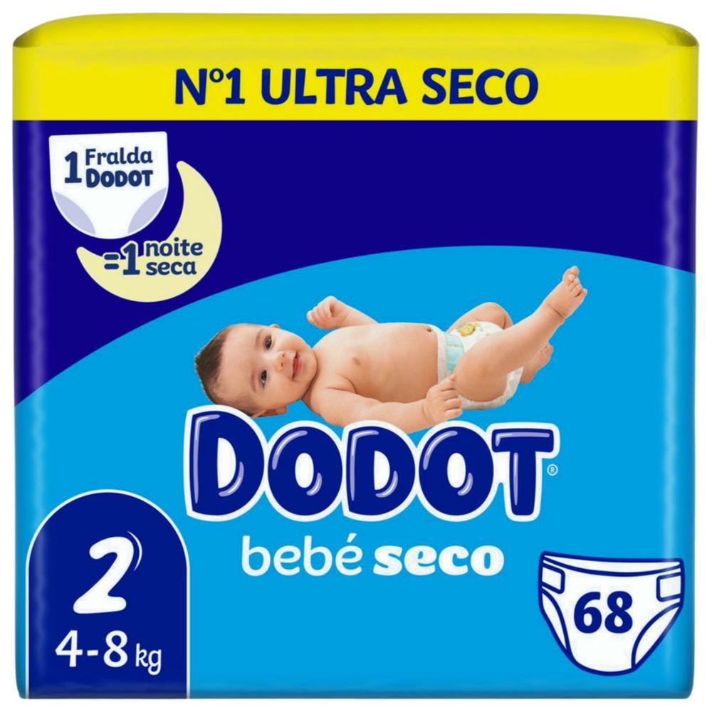 [609599] Couches Bebé Seco Taille 2 (4-8kg) Dodot 68 unités