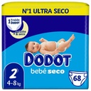 Couches Bebé Seco Taille 2 (4-8kg) Dodot 68 unités