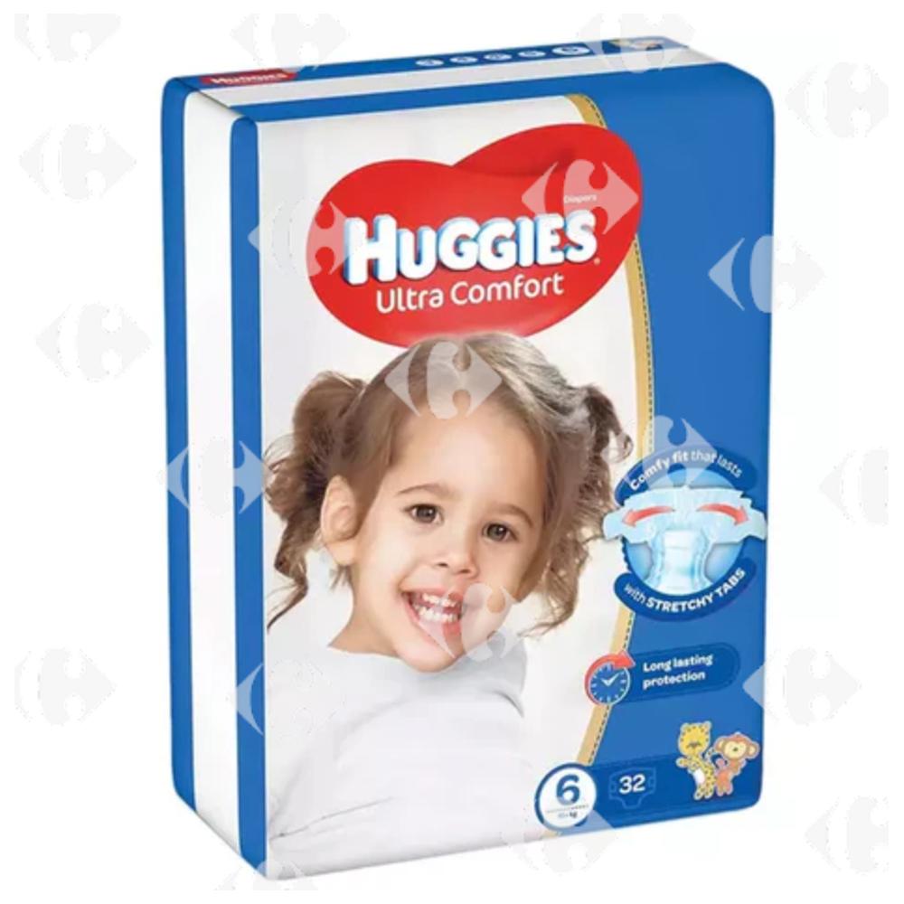 [698802] Couches Bébé Junior+ Taille 6 Value Pack Huggies 32 unités