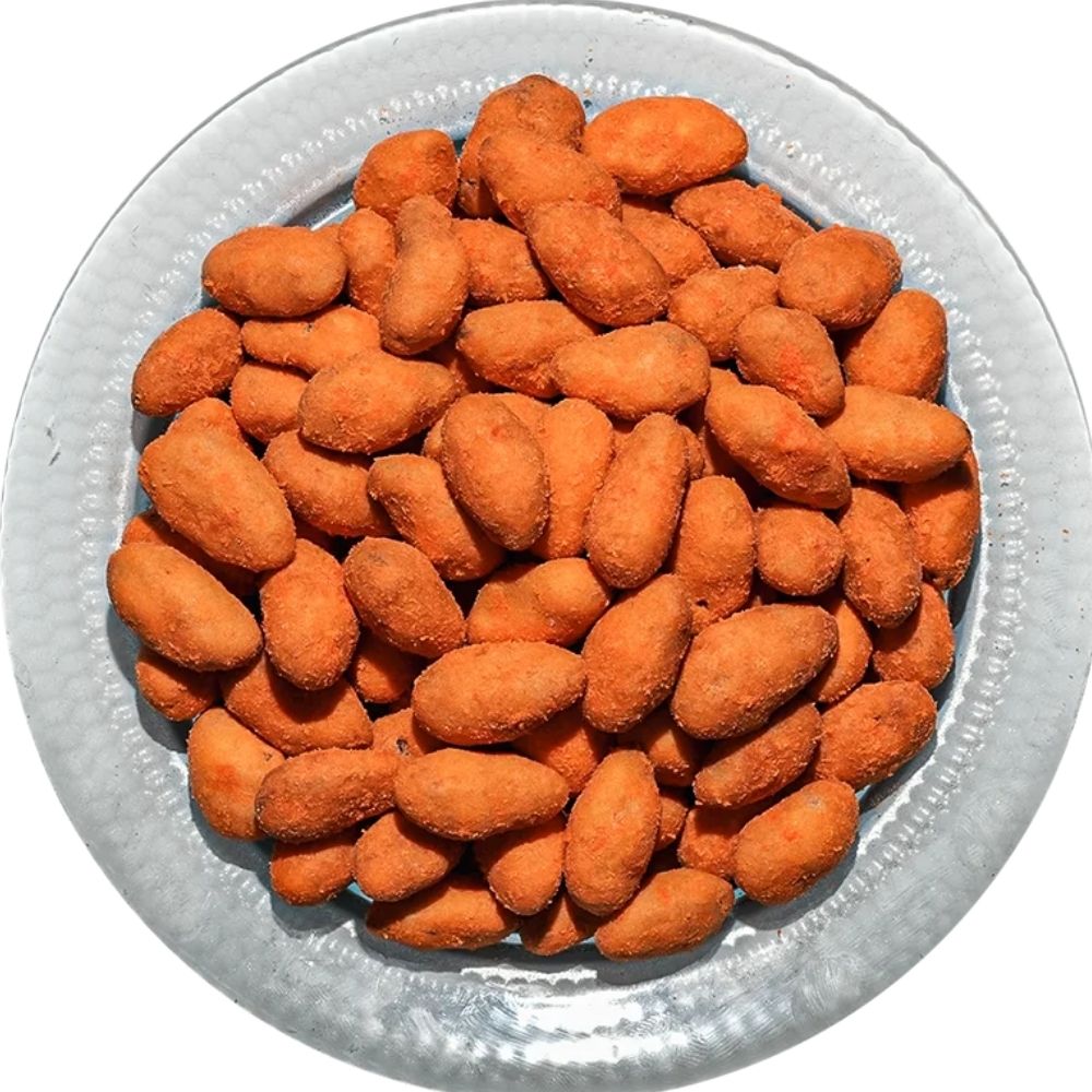 Amandes Enrobées Sauce Piquante Boîte en Verre 150g