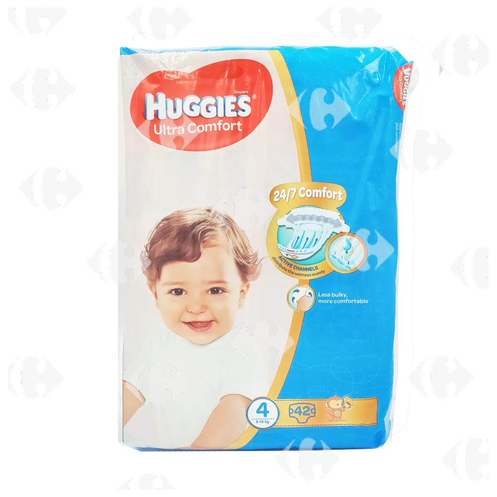 [695790] Couches Ultra Comfort Jumbo Taille 4 Huggies 42 Unités.