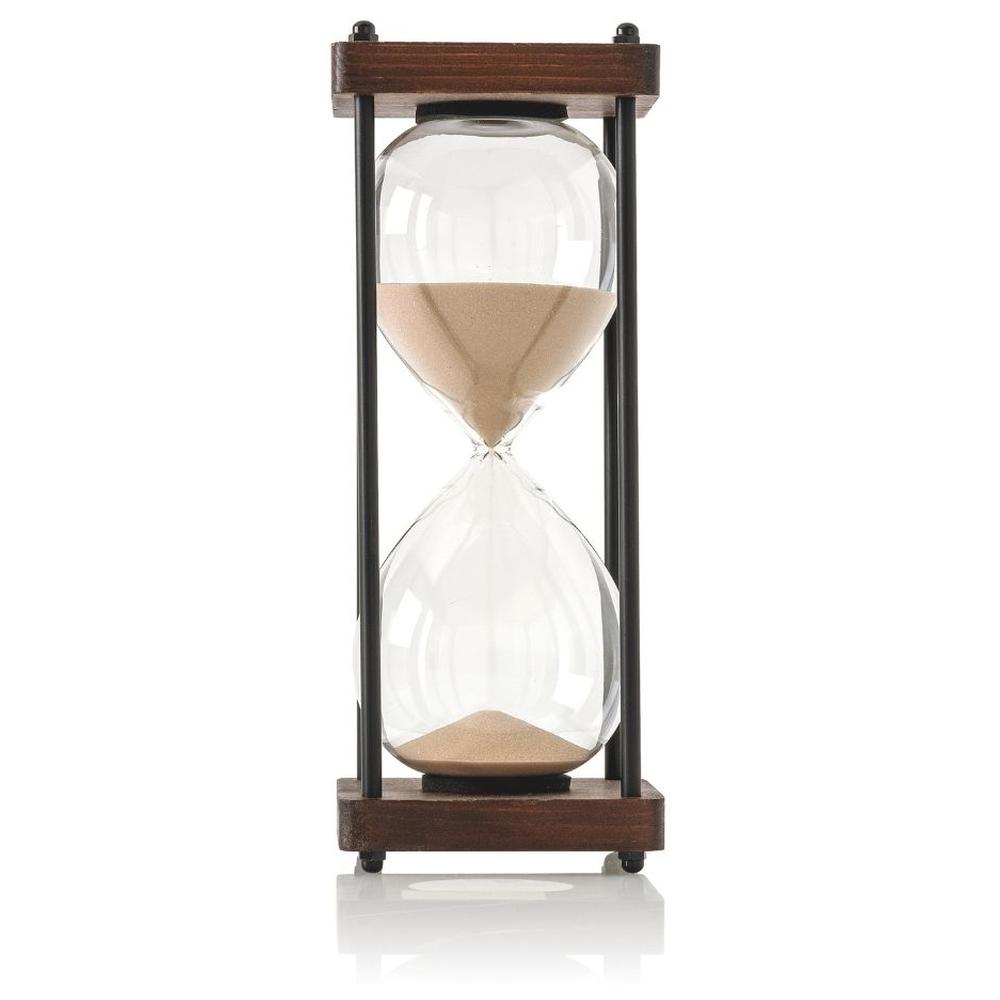 Sablier Verre avec Support en Bois Kasa 24,5x9,5cm