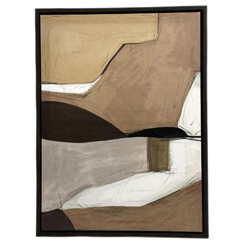[716536] Tableau décoratif en Toile Abstraite Brun Kasa 43x33cm 