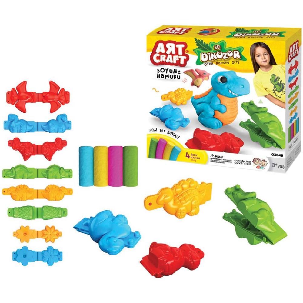 [715869] Coffret de Pâte à Modeler Art Craft Dinosaures 23x23x7cm
